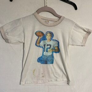 Vintage Roger Staubach Dallas Cowboys Sportswear Kids Ringer T-Shirt M 10-12